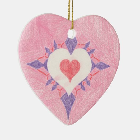 Hart op dag van de valentijn keramisch ornament (Rechts)