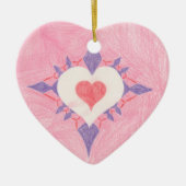 Hart op dag van de valentijn keramisch ornament (Voorkant)