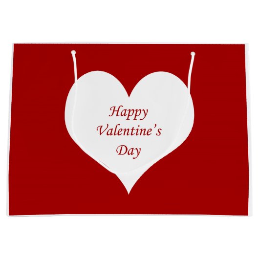 Hart op dag van de valentijn large cadeautasje (Voorkant)