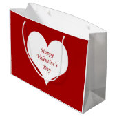 Hart op dag van de valentijn large cadeautasje (Achterkant Gekanteld)