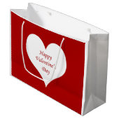 Hart op dag van de valentijn large cadeautasje (Voorkant Gekanteld)