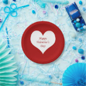 Hart op dag van de valentijn papieren bordje (Feest)