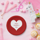 Hart op dag van de valentijn papieren bordje (Feest)