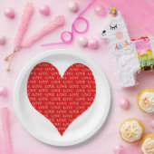 Hart op dag van de valentijn papieren bordje (Feest)