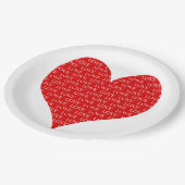 Hart op dag van de valentijn papieren bordje (Gekanteld)