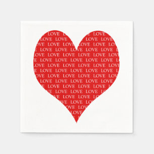 Hart op dag van de valentijn servetten