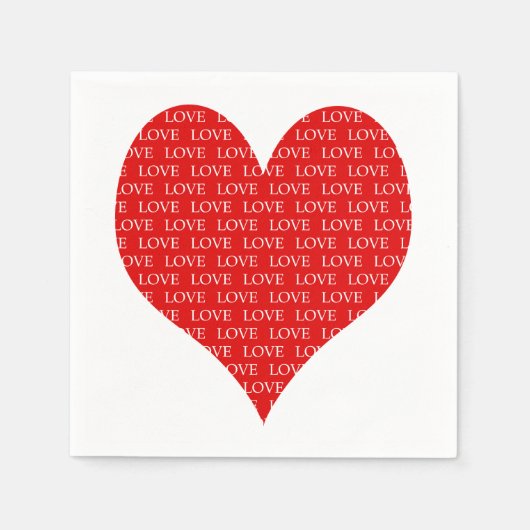 Hart op dag van de valentijn servetten (Voorkant)