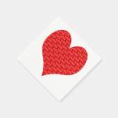 Hart op dag van de valentijn servetten (Hoek)
