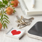 Hart op dag van de valentijn sleutelhanger (Zijkant)