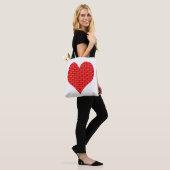 Hart op dag van de valentijn tote bag (Op model)