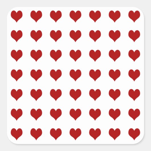 Hart op dag van de valentijn vierkante sticker (Voorkant)