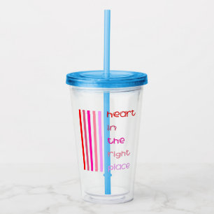Hart op de juiste plaats acryl drinkbeker