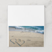 Hart op de kust bruiloft receptie plaats kaart plaatskaartje (Buitenkant ongevouwen)