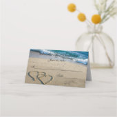Hart op de kust bruiloft receptie plaats kaart plaatskaartje (Voorkant)