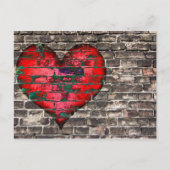 Hart op de muur briefkaart (Voorkant)