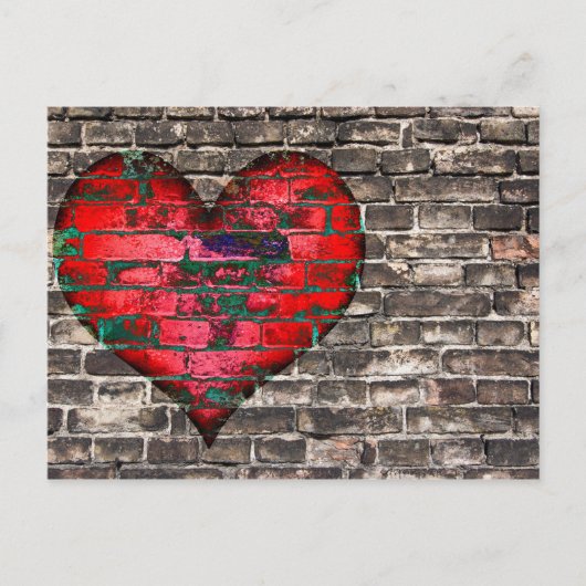 Hart op de muur briefkaart (Voorkant)