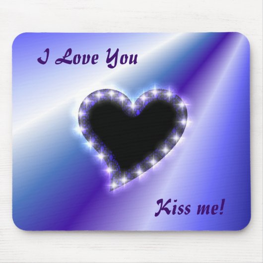 Hart op de paarse regenboog muismat (Voorkant)