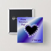 Hart op de paarse regenboog vierkante button 5,1 cm (Voorkant /achterkant)