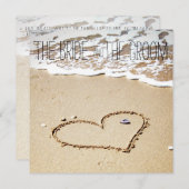 Hart op de uitnodiging voor strandbruiloft (Voorkant / Achterkant)