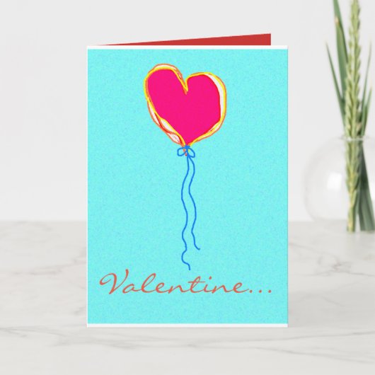 Hart op een Koord Feestdagen Kaart (Voorkant)