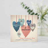 Hart op een Koord-grootouderdagkaart Kaart (Staand voorkant)