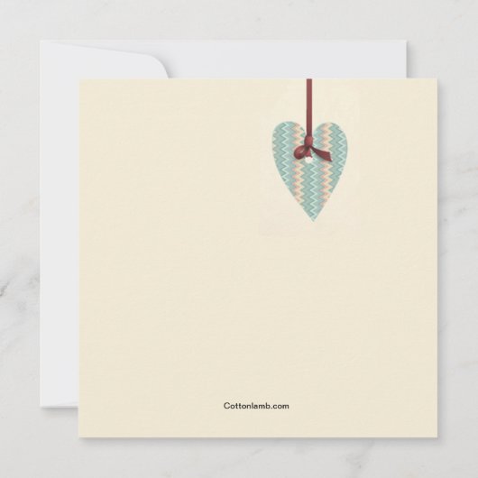 Hart op een Koord-grootouderdagkaart Kaart (Achterkant)