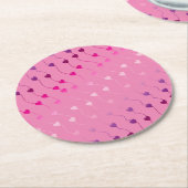 Hart op een Roze ID628 van de Gradiënt van het Pat Ronde Kartonnen Onderzetter (Gebogen)