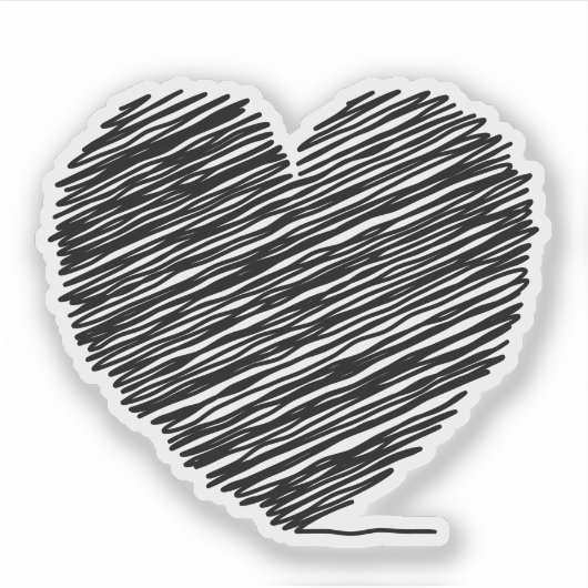 Hart op een touwtje sticker (Voorkant)