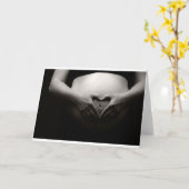 Hart op een zwangere buik kaart (Gele Bloem)