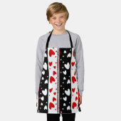 Hart op een zwarte en witte achtergrond schort (Gedragen)