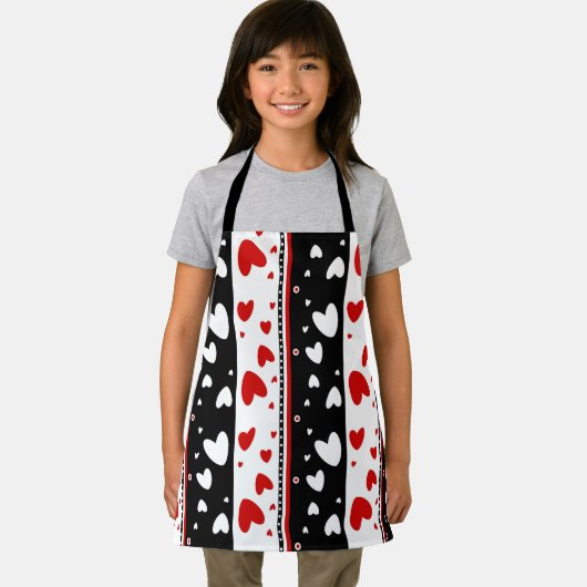 Hart op een zwarte en witte achtergrond schort (Insitu)