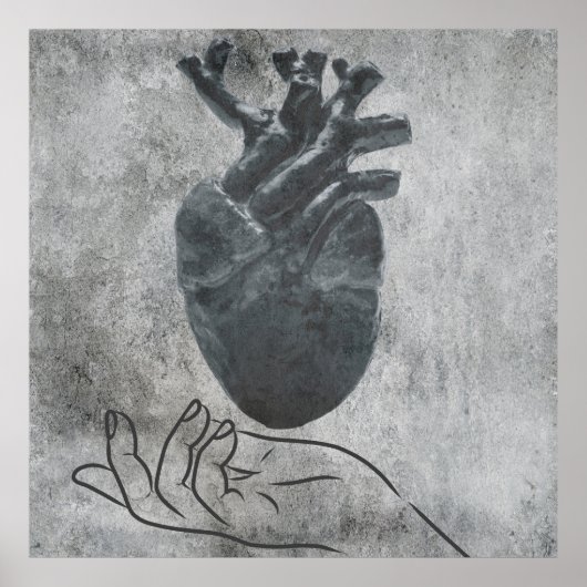  hart op hand anatomie poster (Voorkant)