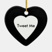 Hart op hart en tweet keramisch ornament (Voorkant)