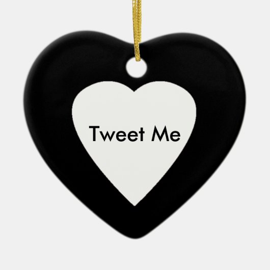 Hart op hart en tweet keramisch ornament (Voorkant)