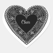 Hart op harten  kant hart sticker (Voorkant)