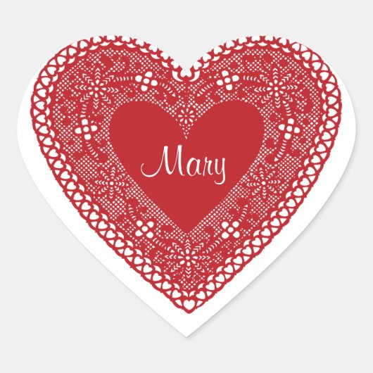 Hart op harten  kant hart sticker (Voorkant)