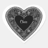 Hart op Harten Vintage Kant  Sticker (Voorkant)