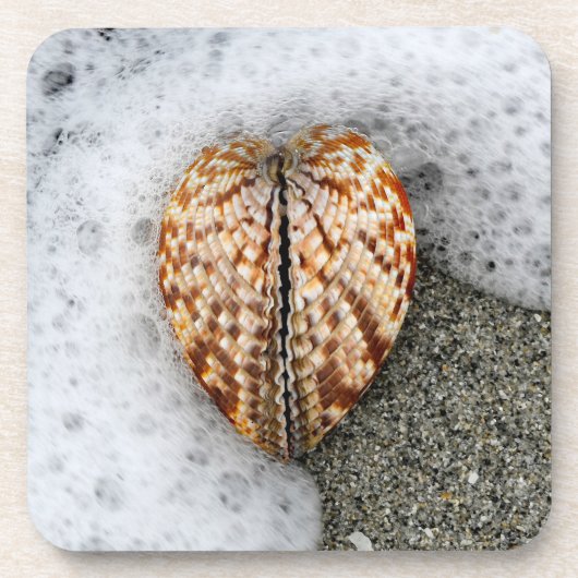 Hart op het strand bier onderzetter (Voorkant)