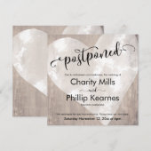 Hart op hout kalligrafie uitgesteld bruiloft Kaart (Voorkant / Achterkant)