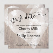 Hart op hout uitgestelde bruiloft nieuwe datum Kaa (Voorkant / Achterkant)