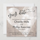 Hart op hout uitgestelde bruiloft nieuwe datum Kaa (Voorkant)