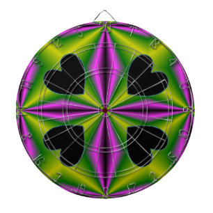 Hart op paarse groene regenboog dartbord