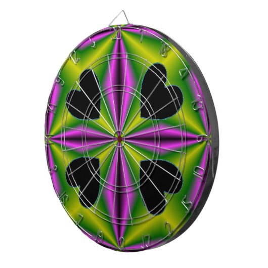 Hart op paarse groene regenboog dartbord (Voorkant Rechts)
