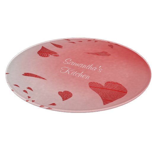 Hart op roze aangepaste snijkaart snijplank (Hoek)