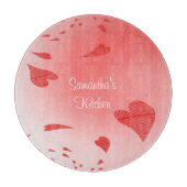 Hart op roze aangepaste snijkaart snijplank (Voorkant)