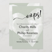 Hart op Sage Green Oops. Kaart uitgestelde weddens (Voorkant / Achterkant)