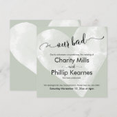 Hart op Sage Green Our Bad Postponed Wedding Kaart (Voorkant / Achterkant)