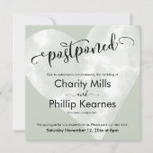 Hart op Sage Green Uitgestelde bruiloft aankondigi (Voorkant)