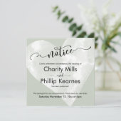 Hart op salie groene uitgestelde trouwkaart (Staand voorkant)