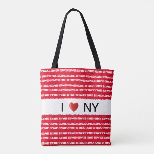 Hart op stijlvol wit & rood gestreept patroon tote bag (Achterkant)